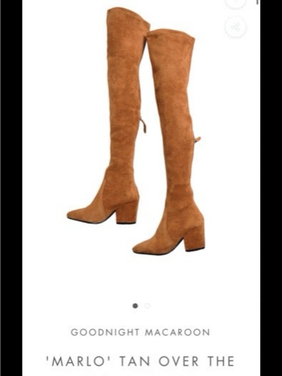 Goodnight Macaroon Shoes - Goodnight Macaroon Tan Over-the-Knee Block Heel Boots NEW